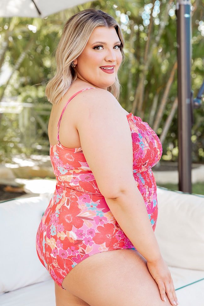 Found My Paradise One Piece Swimsuit in Watercolor Red Floral Print sold by Pink Lily product image thumbnail 9