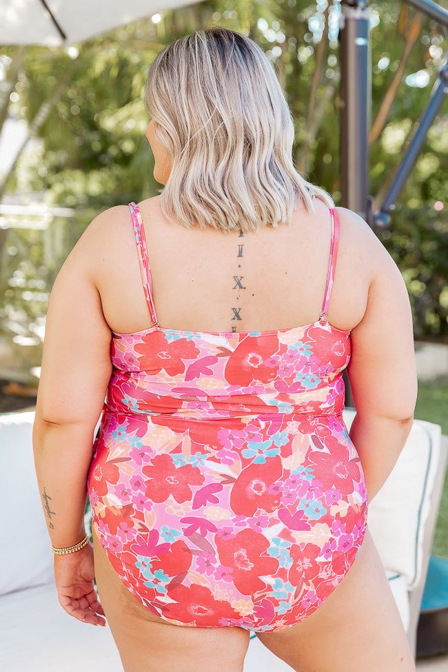 Found My Paradise One Piece Swimsuit in Watercolor Red Floral Print sold by Pink Lily product image thumbnail 10