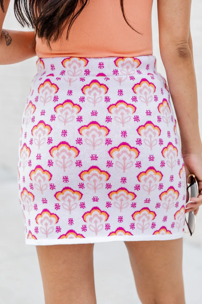 What Makes You Happy Pink And Orange Knit Printed Skirt FINAL SALE sold by Pink Lily product image thumbnail 4