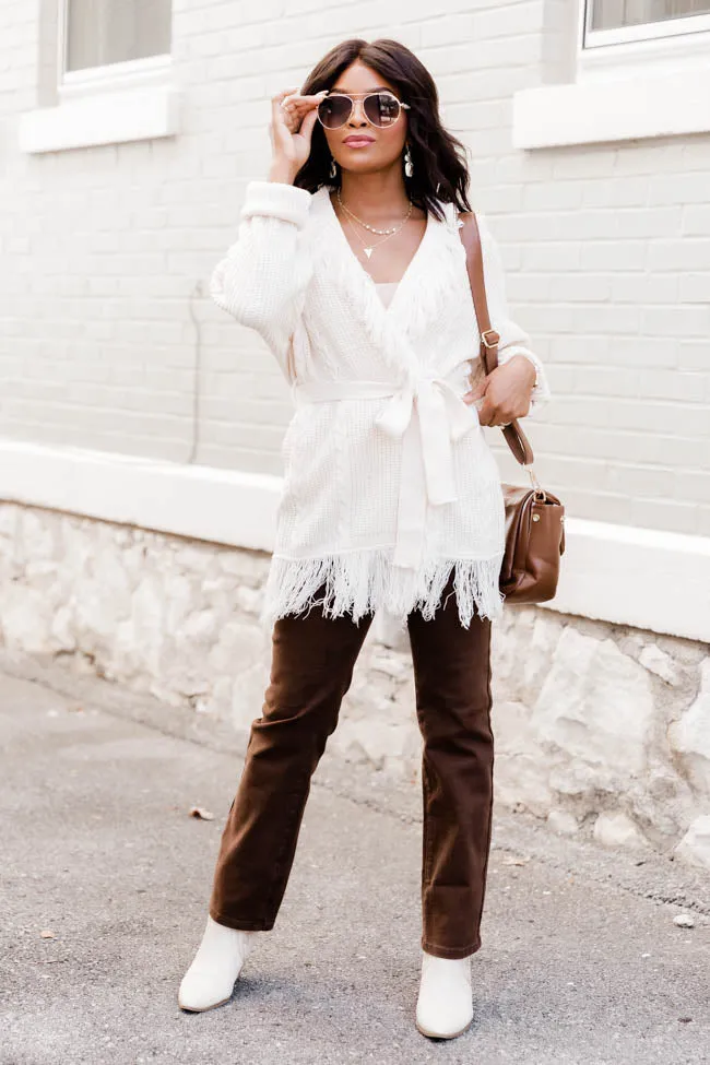Break You Down Cream Fringe Cardigan FINAL SALE sold by Pink Lily product image thumbnail 2