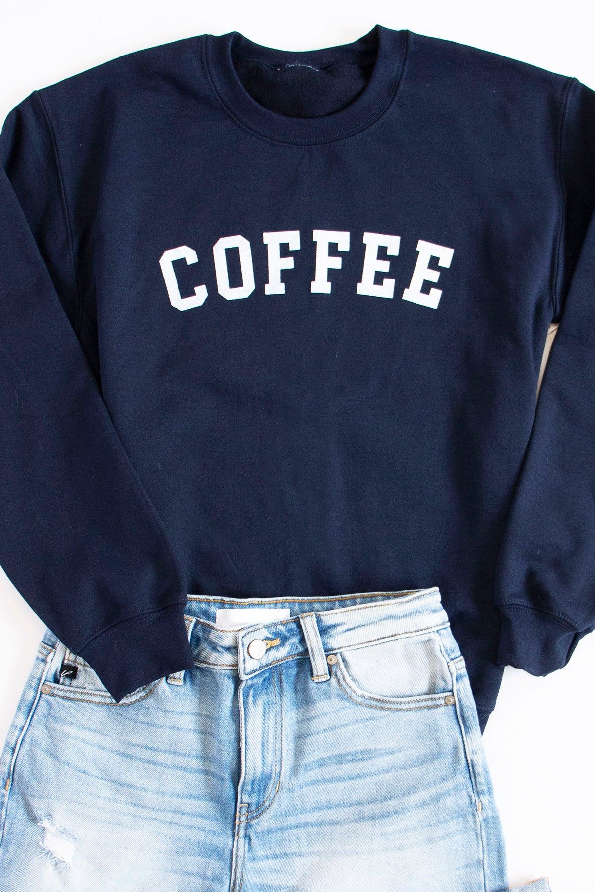 Coffee Varsity Graphic Navy Sweatshirt sold by Pink Lily product image thumbnail 3
