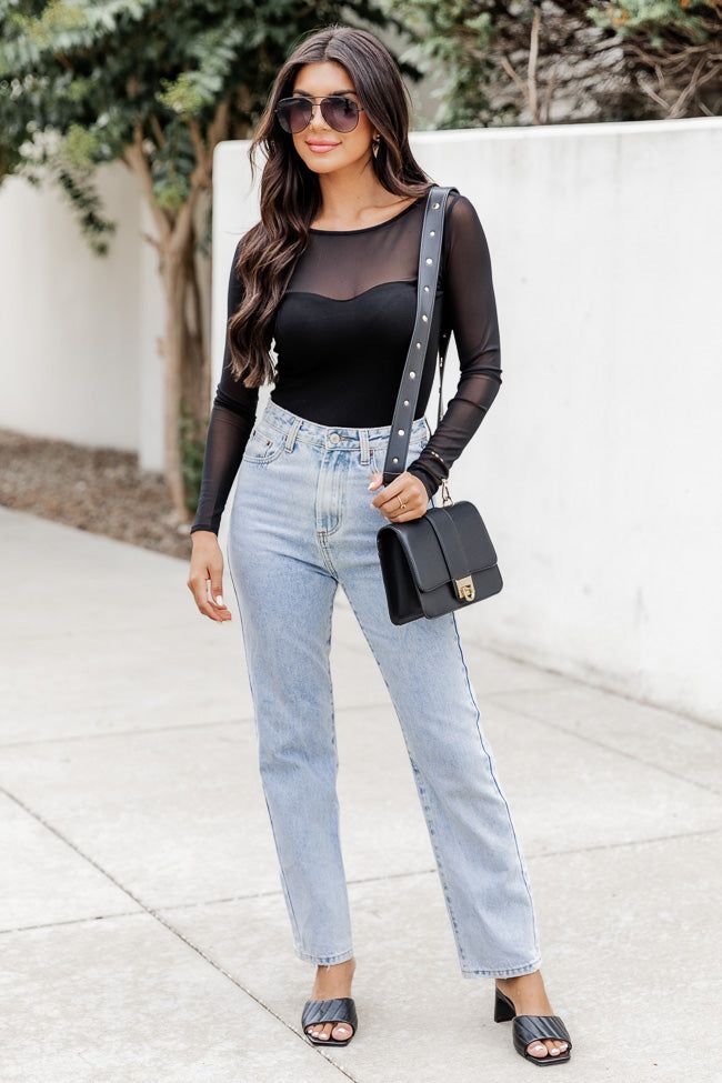 Should've Said No Black Mesh Detail Bodysuit FINAL SALE sold by Pink Lily product image thumbnail 2