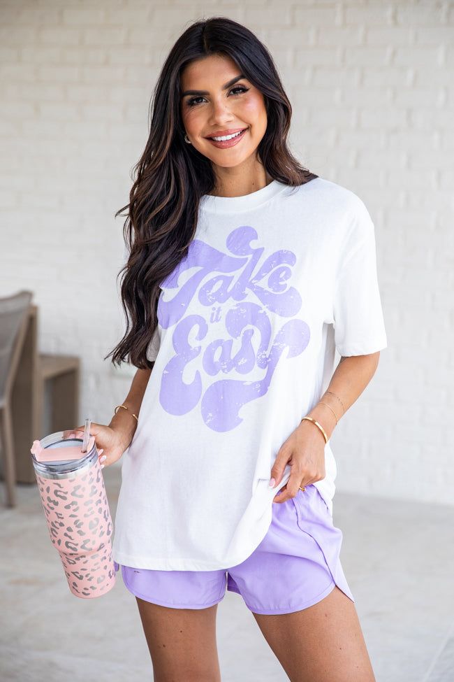 Take It Easy White Graphic Tee FINAL SALE sold by Pink Lily product image thumbnail 4