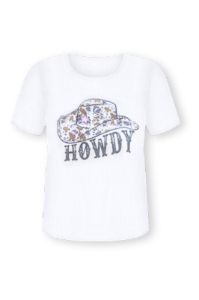 Howdy Cowboy Hat Cream Graphic Tee sold by Pink Lily