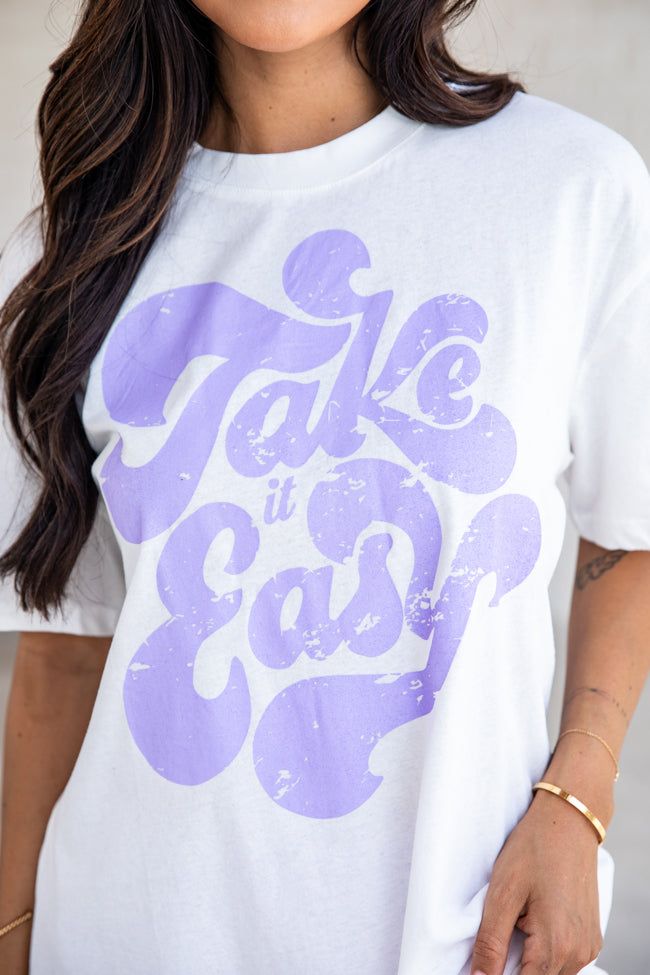 Take It Easy White Graphic Tee FINAL SALE sold by Pink Lily product image thumbnail 2