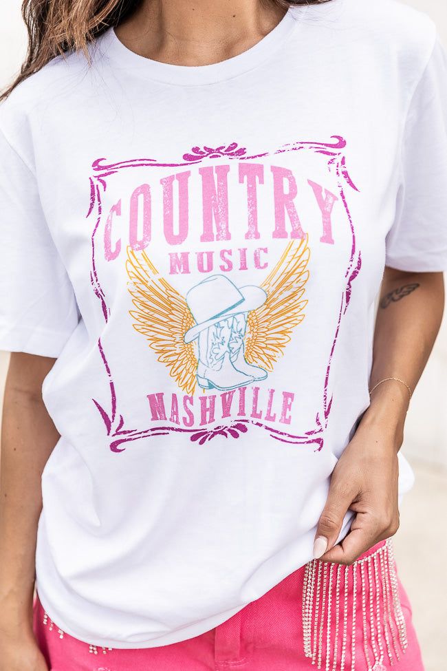 Country Music Nashville White Graphic Tee sold by Pink Lily product image thumbnail 3