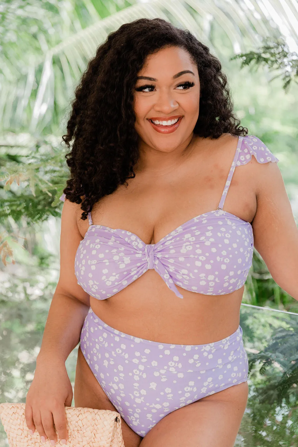 Summer Bliss Lilac Floral High Rise Bikini Bottoms FINAL SALE sold by Pink Lily product image thumbnail 5