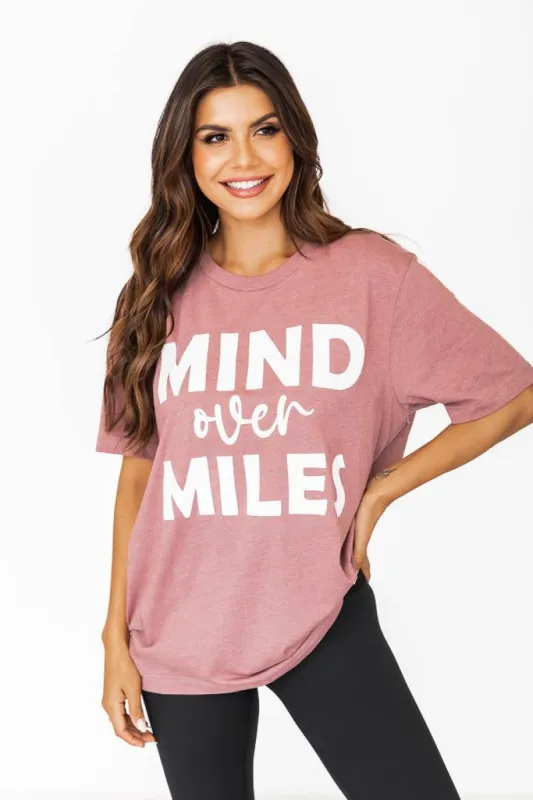 Mind Over Miles Mauve Graphic Tee sold by Pink Lily