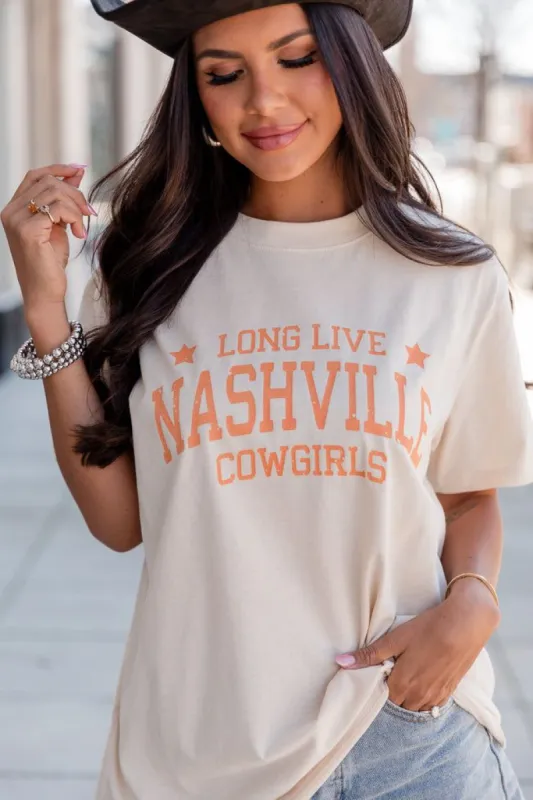 Long Live Cowgirls Nashville Ivory Oversized Graphic Tee sold by Pink Lily