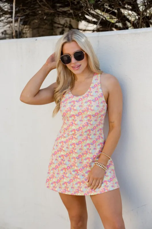 Kick It With Me Floral Scoop Neck Active Dress sold by Pink Lily