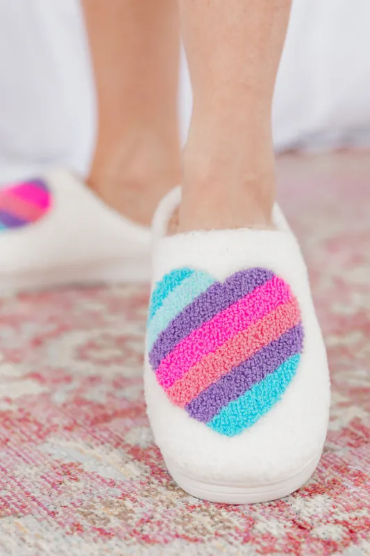 Striped Heart Slippers FINAL SALE sold by Pink Lily