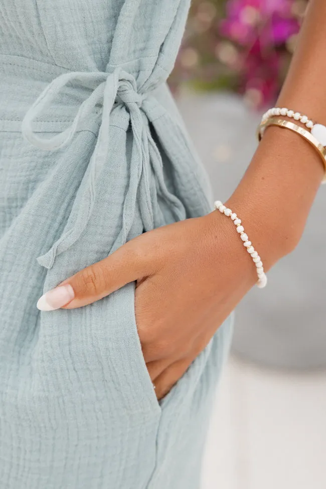 There's Nothing Better Sage Button Up Collared Romper FINAL SALE sold by Pink Lily product image thumbnail 3