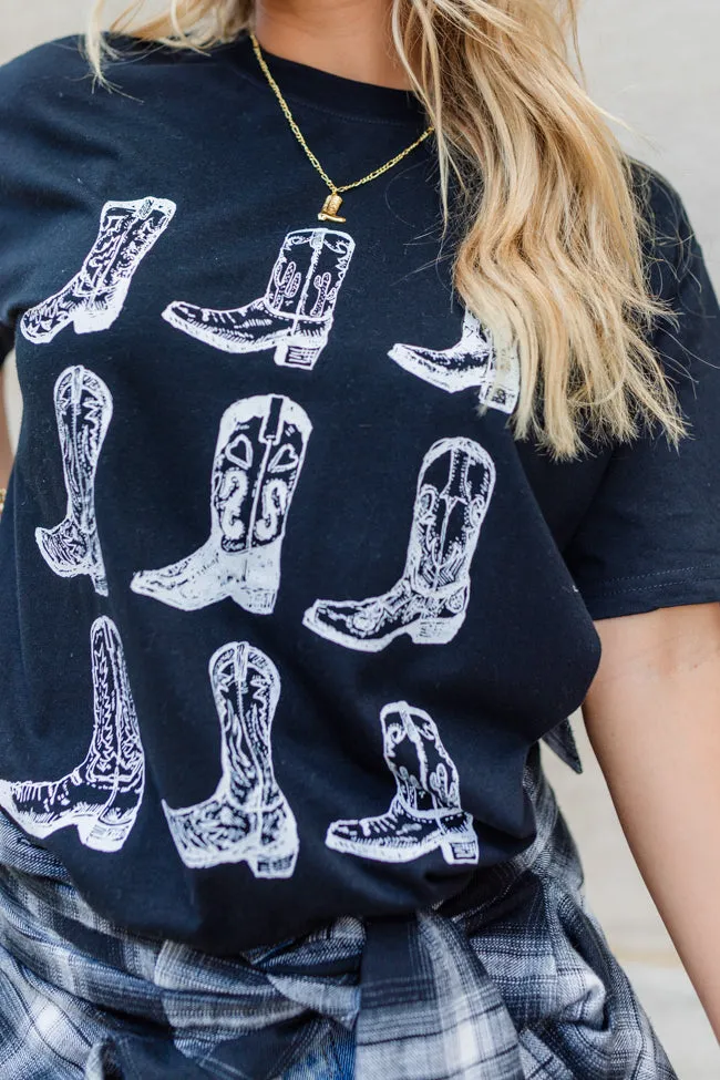 Boots Black Oversized Graphic Tee sold by Pink Lily product image thumbnail 5