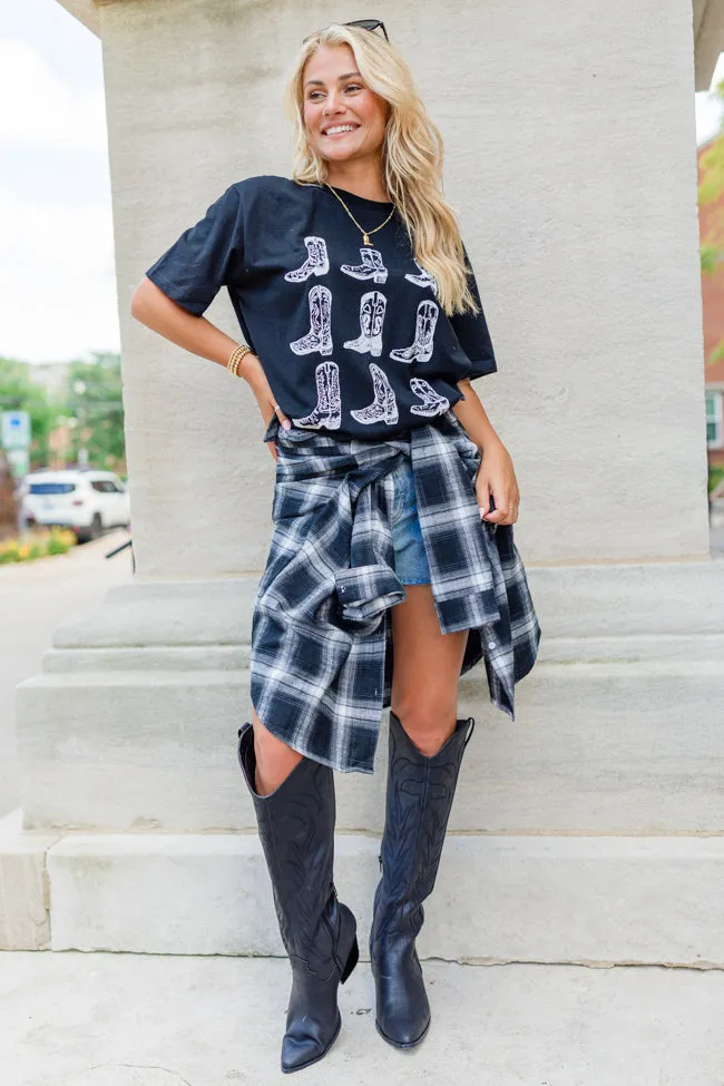 Boots Black Oversized Graphic Tee sold by Pink Lily product image thumbnail 4