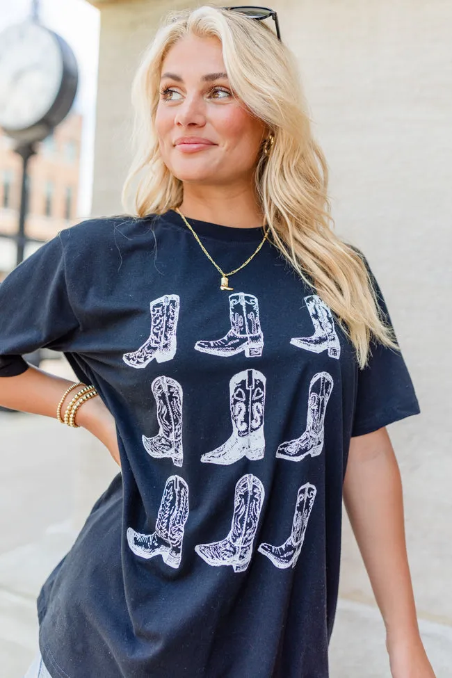 Boots Black Oversized Graphic Tee sold by Pink Lily product image thumbnail 3