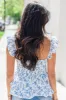 Love Is A Verb Ivory And Blue Cinched Bust Floral Textured Tank FINAL SALE sold by Pink Lily