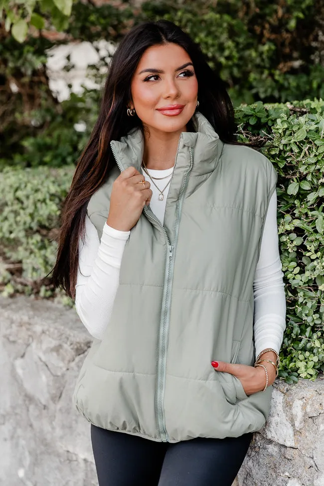 My Eyes On You Olive Oversized Puffer Vest FINAL SALE sold by Pink Lily product image thumbnail 4
