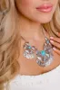 Silver Turquoise Statement Necklace FINAL SALE sold by Pink Lily