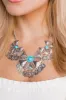 Silver Turquoise Statement Necklace FINAL SALE sold by Pink Lily