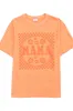 Mama Checkered Daisy Coral Oversized Graphic Tee sold by Pink Lily