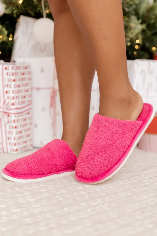 Fireside Nights Hot Pink Slippers FINAL SALE sold by Pink Lily