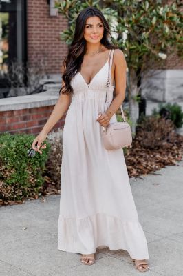 Days Like These Cream Maxi Dress FINAL SALE sold by Pink Lily