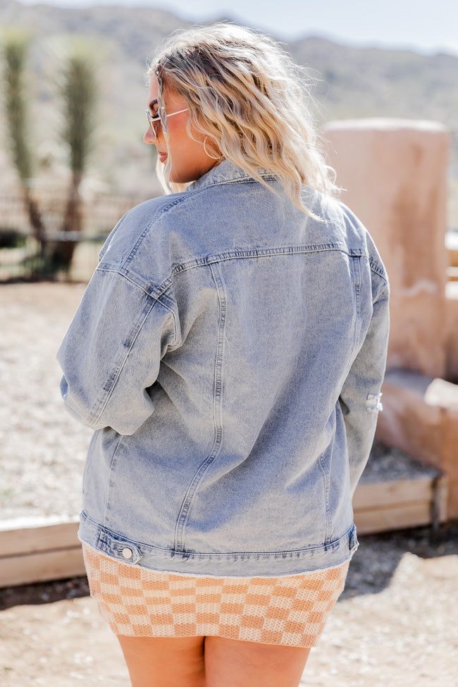 Good Jeans Light Wash Boyfriend Fit Denim Jacket FINAL SALE sold by Pink Lily product image thumbnail 5