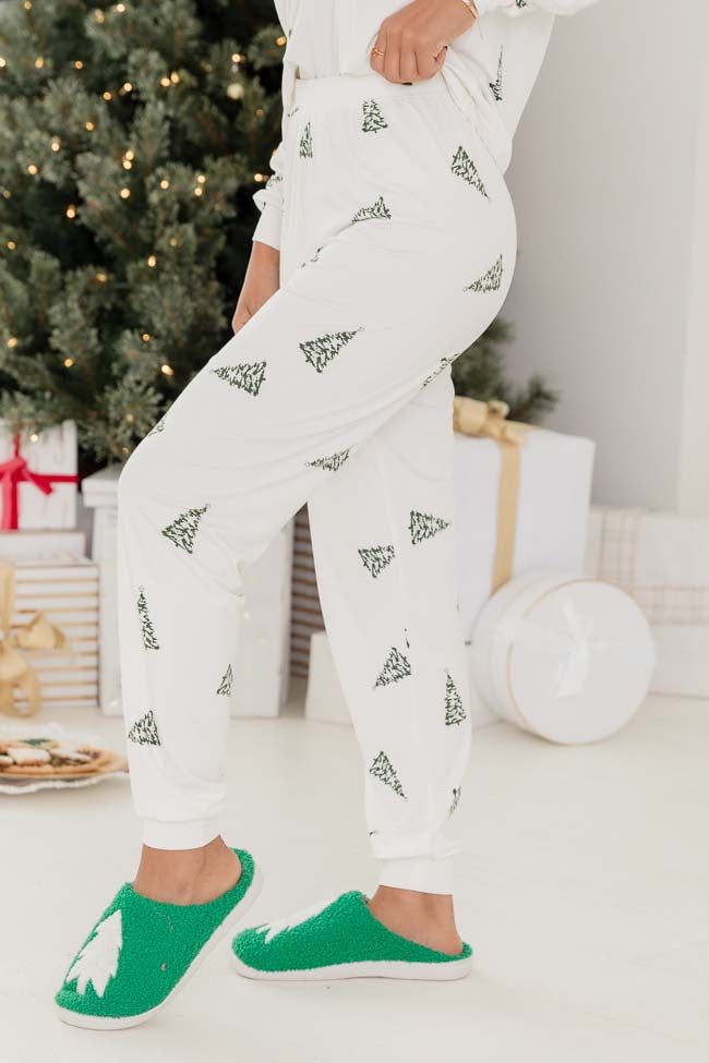 Merry All The Way Cream Christmas Tree Print Pajama Pants FINAL SALE sold by Pink Lily product image thumbnail 4