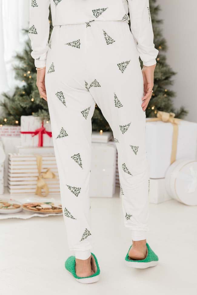 Merry All The Way Cream Christmas Tree Print Pajama Pants FINAL SALE sold by Pink Lily product image thumbnail 5