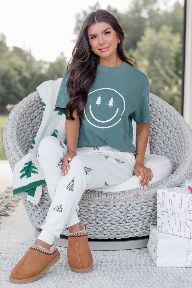 Merry All The Way Cream Christmas Tree Print Pajama Pants FINAL SALE sold by Pink Lily product image thumbnail 3