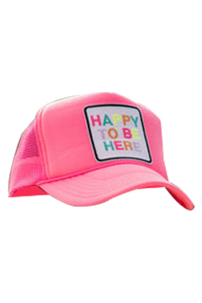 Happy To Be Here Hot Pink Trucker Hat sold by Pink Lily product image thumbnail 4