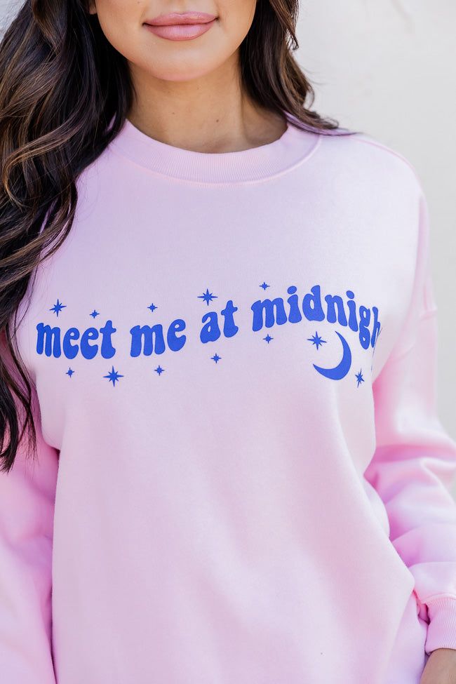 Meet me at Midnight Light Pink Oversized Graphic Sweatshirt sold by Pink Lily product image thumbnail 3