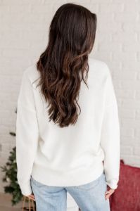 Merry And Bright Tinsel Cream Sweater sold by Pink Lily