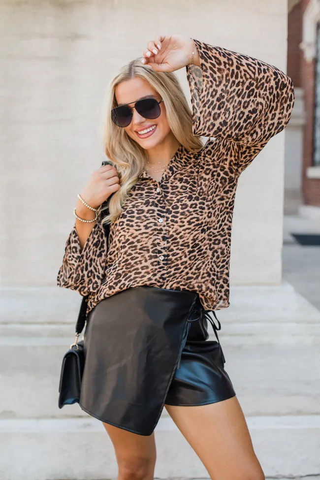 Along For The Drive Leopard Print Bell Sleeve Blouse FINAL SALE sold by Pink Lily