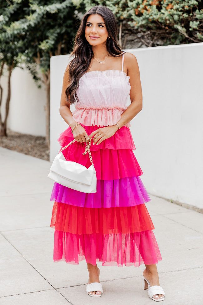 Find Myself Multi Color Tiered Tulle Dress FINAL SALE sold by Pink Lily product image thumbnail 5