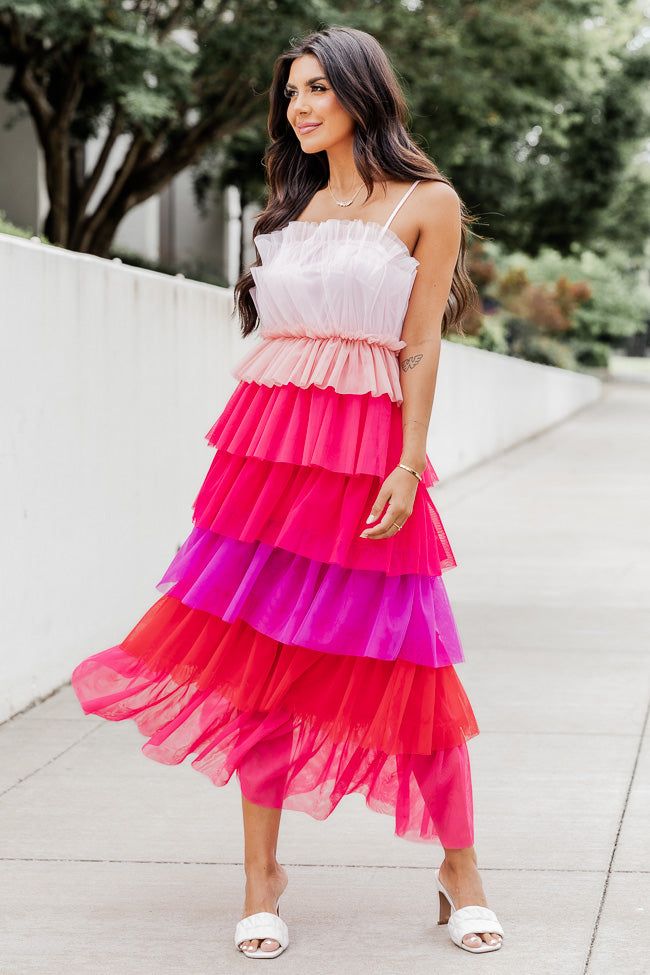Find Myself Multi Color Tiered Tulle Dress FINAL SALE sold by Pink Lily product image thumbnail 4