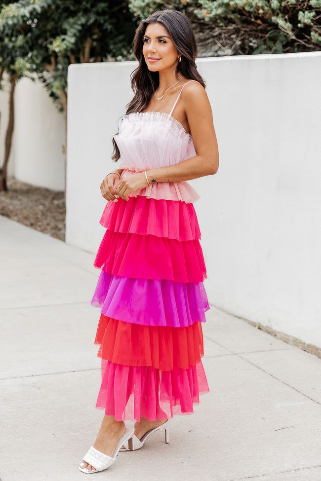 Find Myself Multi Color Tiered Tulle Dress FINAL SALE sold by Pink Lily product image thumbnail 2