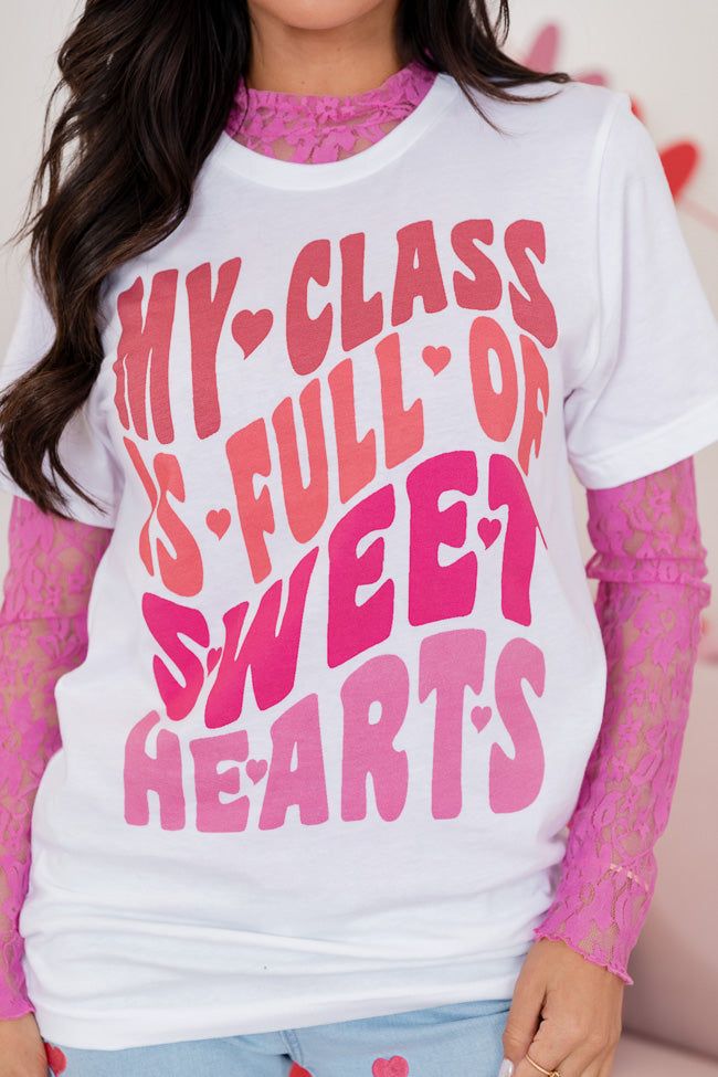 My Class Is Full Of Sweethearts White Bella Canvas Graphic Tee sold by Pink Lily product image thumbnail 3