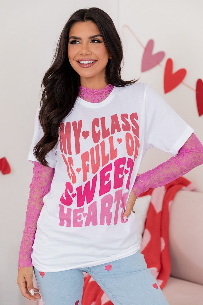 My Class Is Full Of Sweethearts White Bella Canvas Graphic Tee sold by Pink Lily product image thumbnail 4