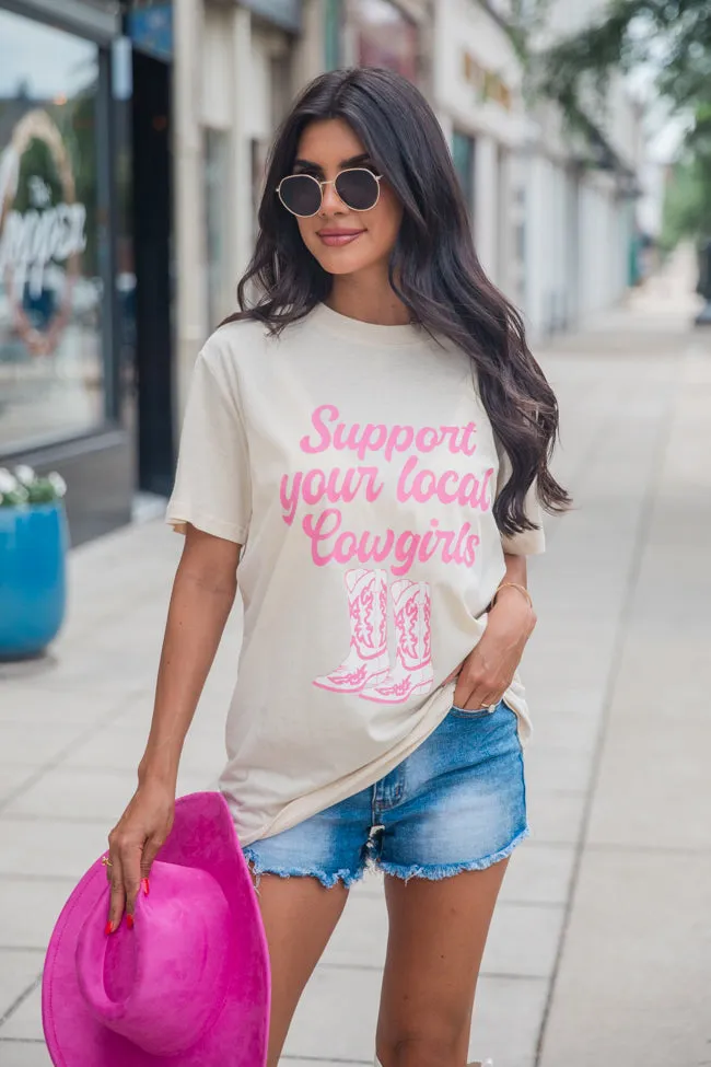 Support Your Local Cowgirls Ivory Oversized Graphic Tee sold by Pink Lily product image thumbnail 3