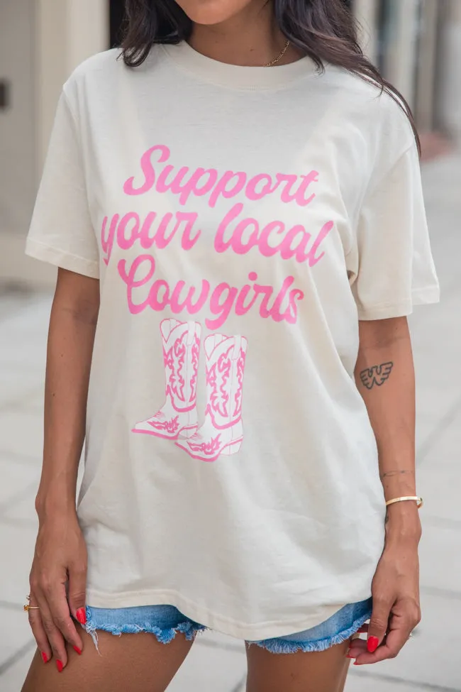 Support Your Local Cowgirls Ivory Oversized Graphic Tee sold by Pink Lily product image thumbnail 4