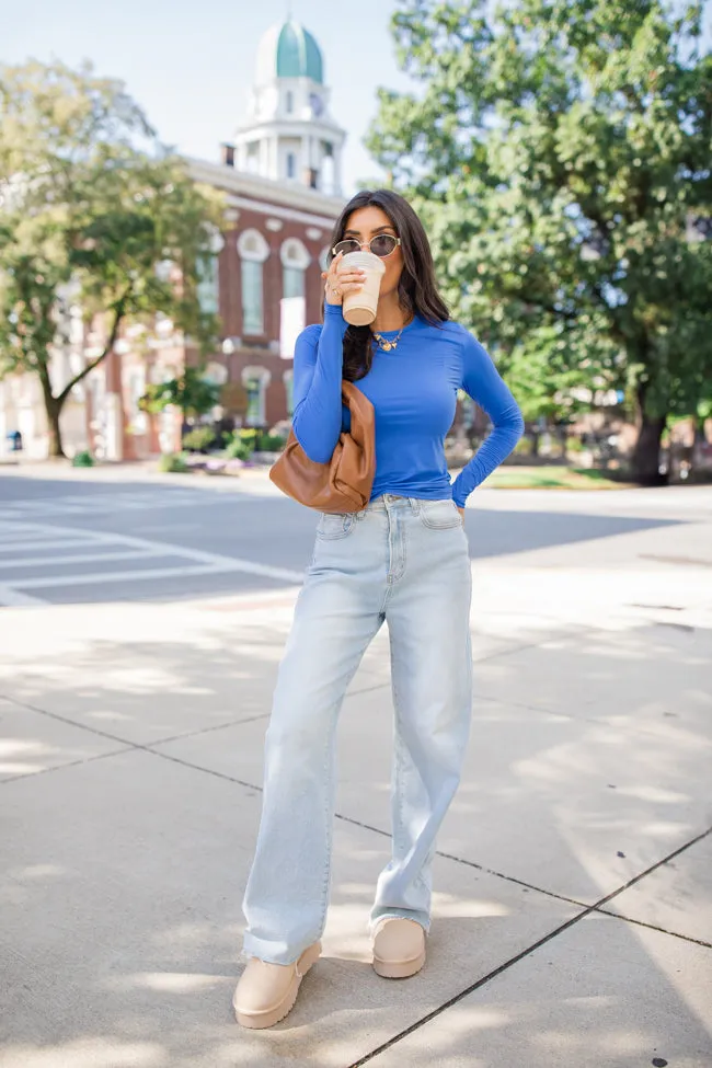 A Lovely Life Blue Fitted Long Sleeve Layering Tee sold by Pink Lily product image thumbnail 2