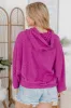 Holding On Magenta Brushed Knit Checkered Hoodie FINAL SALE sold by Pink Lily