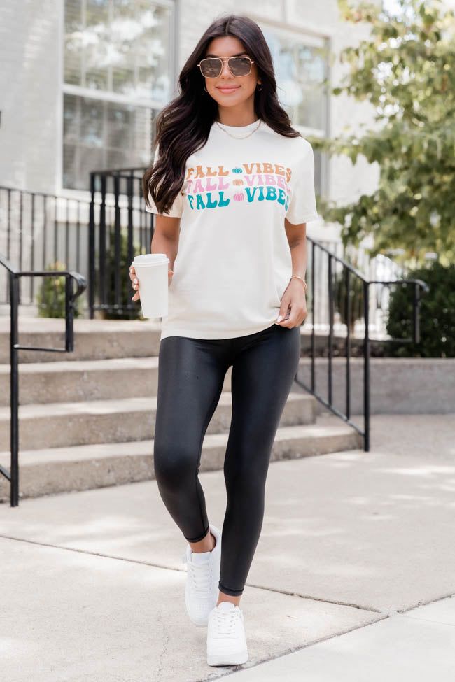 Fall Vibes Ivory Graphic Tee sold by Pink Lily