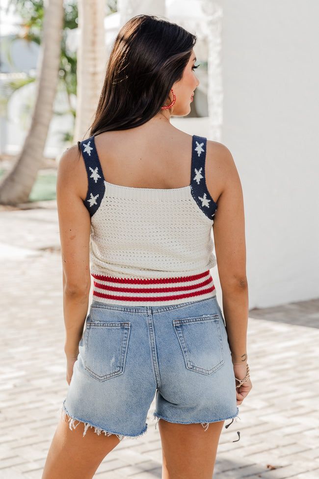 Made For Sunshine Cream Star Strap Sweater Tank FINAL SALE sold by Pink Lily product image thumbnail 3