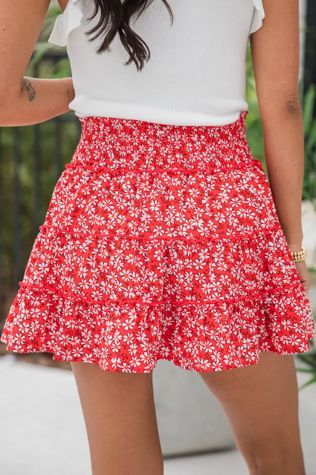 Through The Garden Red Floral Mini Skort sold by Pink Lily product image thumbnail 5