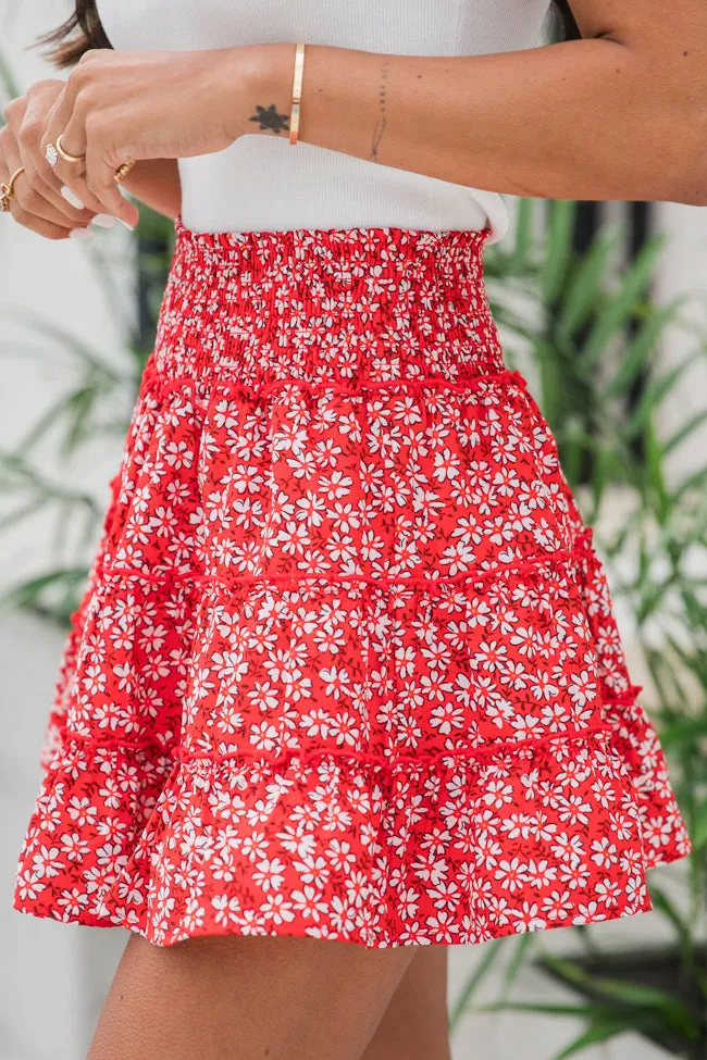 Through The Garden Red Floral Mini Skort sold by Pink Lily product image thumbnail 3