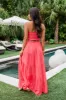 Summer Loving Strapless Red Crop Top And Skirt Set sold by Pink Lily