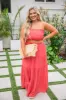 Summer Loving Strapless Red Crop Top And Skirt Set sold by Pink Lily