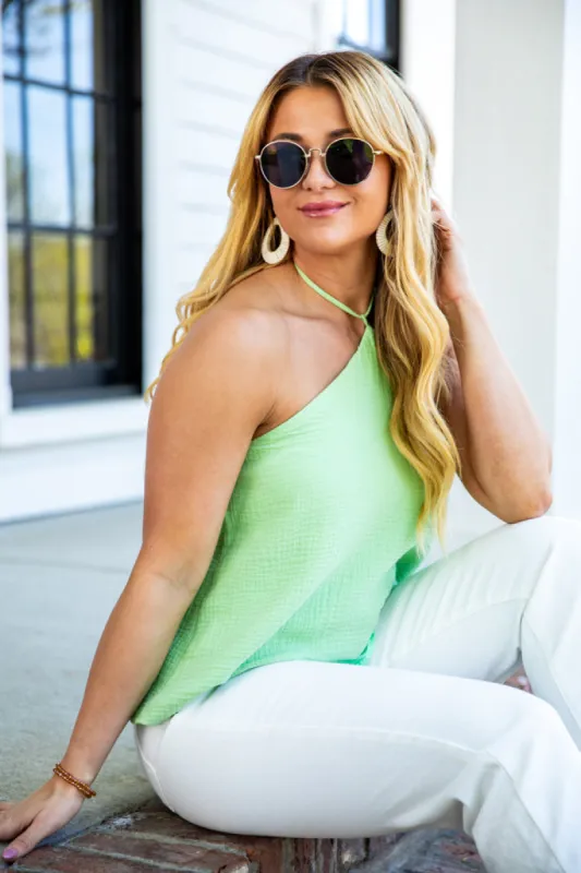 Blushing Bouquet Sage Halter Tank FINAL SALE sold by Pink Lily